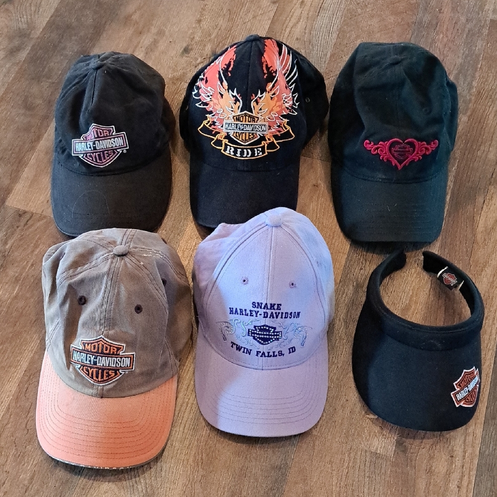 Vintage Harley-Davidson Cap Hat Collection - Black, Purple, Tan